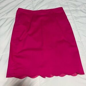 J. Crew Pink Mini Pencil Scalloped Skirt